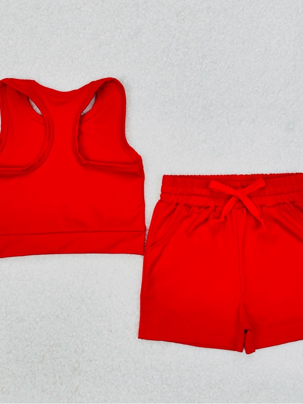 Kids Bright Red Racerback Tank & Drawstring Shorts Set - Picture 4 of 4